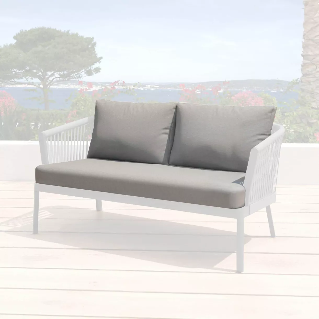 eminza Housses de coussin de remplacement pour Canapé 2 places Amalfi Gris anthracite