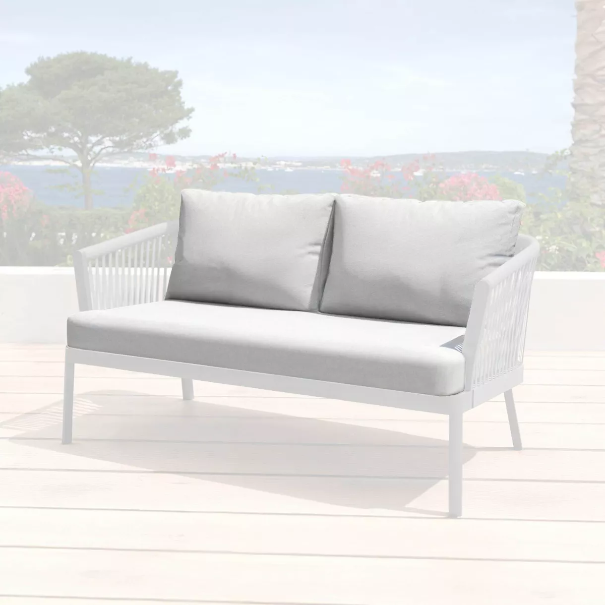 eminza Housses de coussin de remplacement pour Canapé 2 places Amalfi Gris clair
