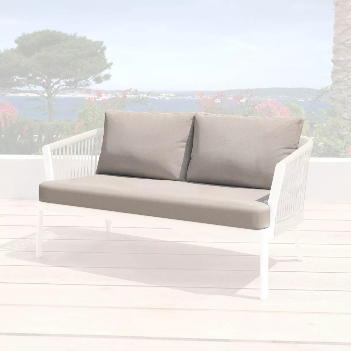 eminza Housses de coussin de remplacement pour Canapé 2 places Amalfi Taupe