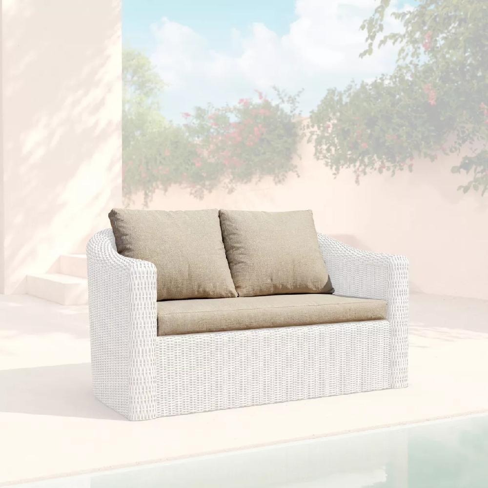 eminza Housses de coussin de remplacement pour Canapé 2 places Calvi Taupe
