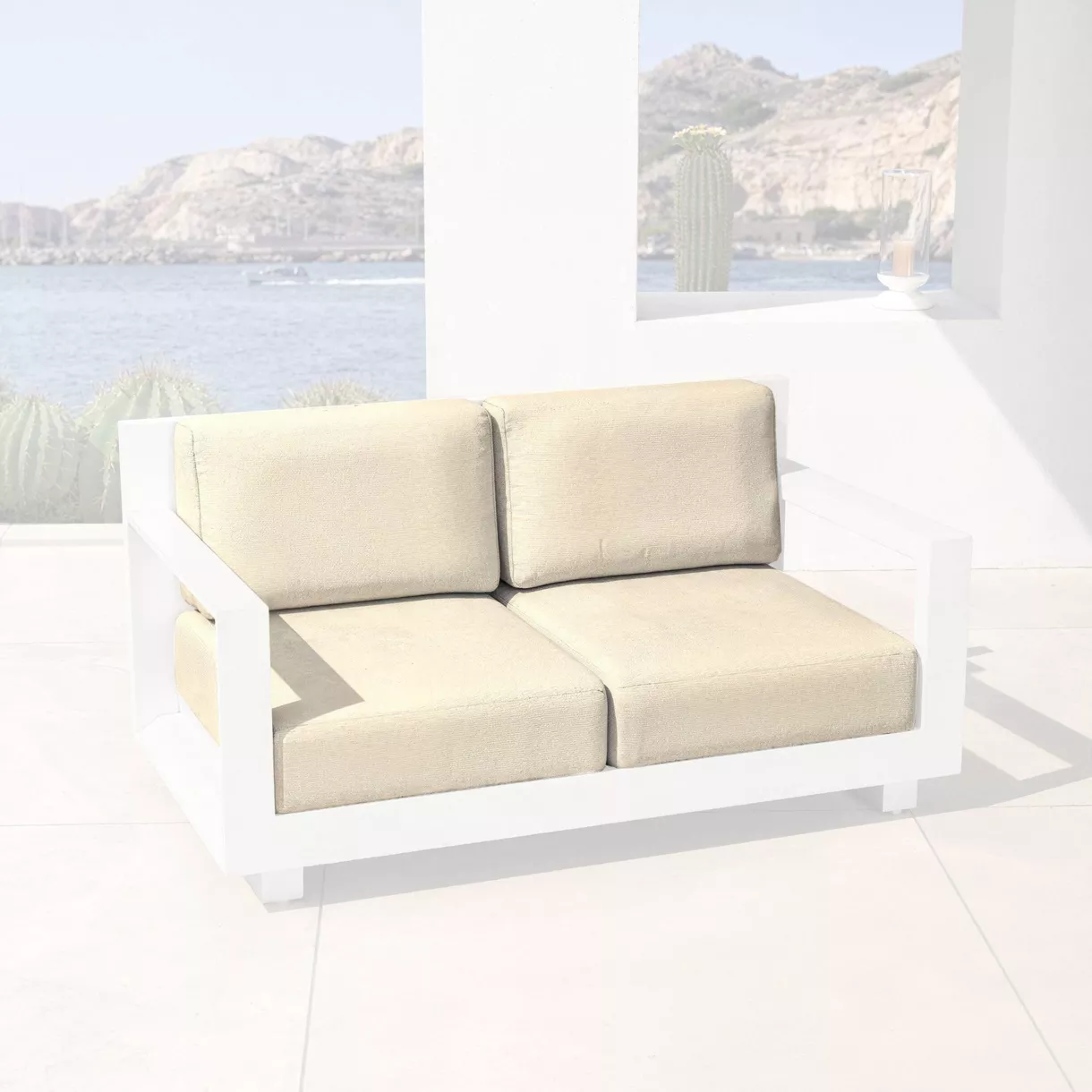 eminza Housses de coussin de remplacement pour Canapé 2 places Elba Beige