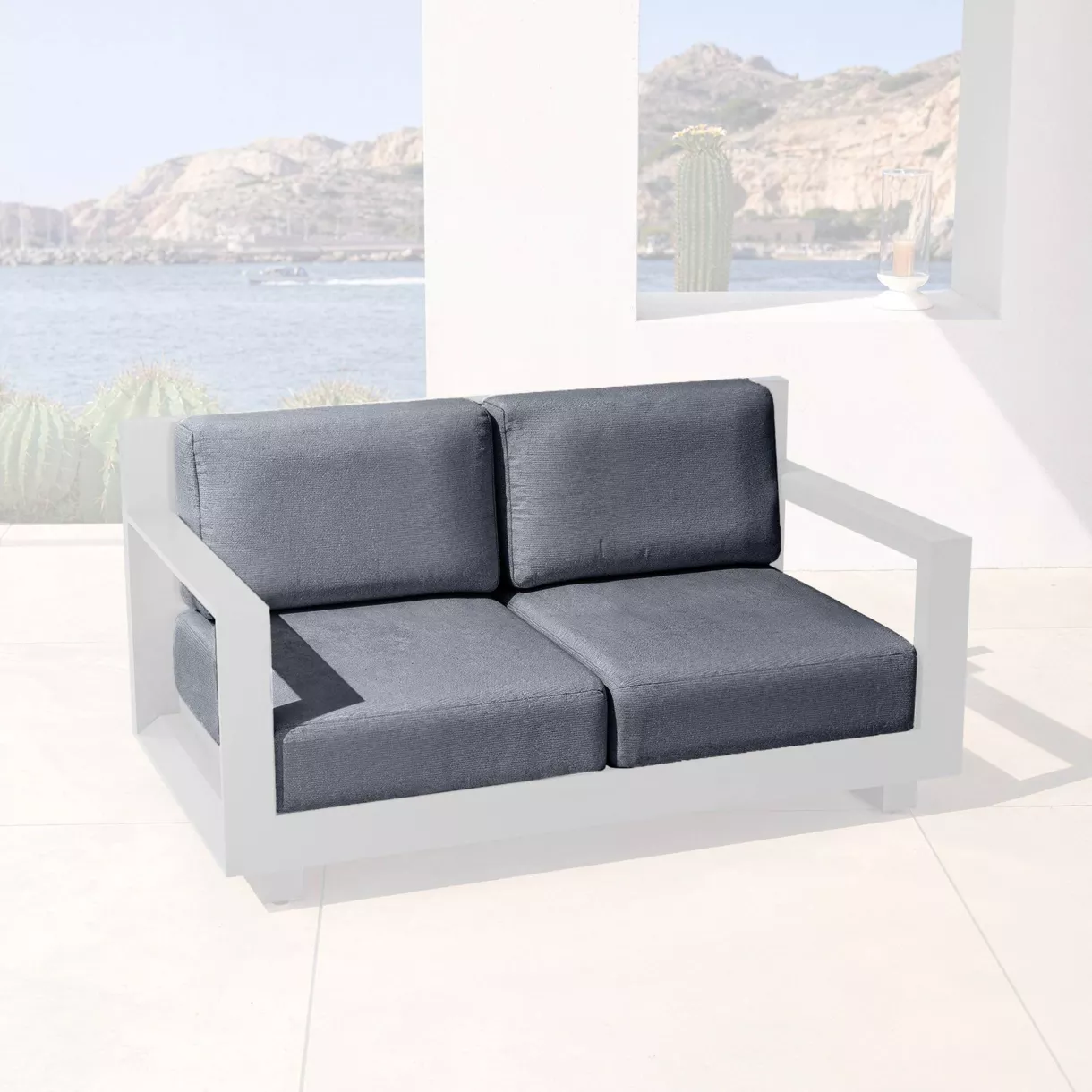 eminza Housses de coussin de remplacement pour Canapé 2 places Elba Gris anthracite
