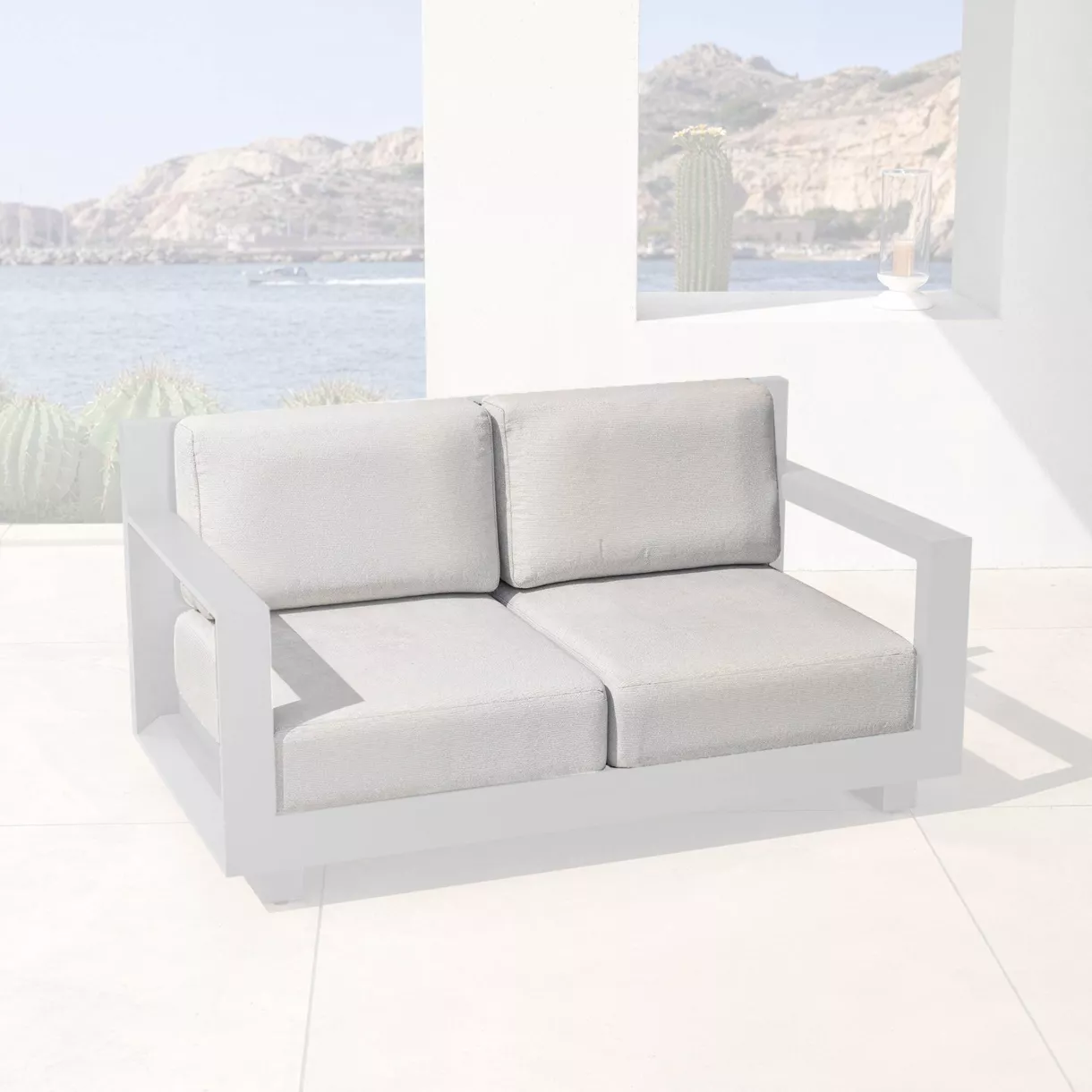 eminza Housses de coussin de remplacement pour Canapé 2 places Elba Gris clair