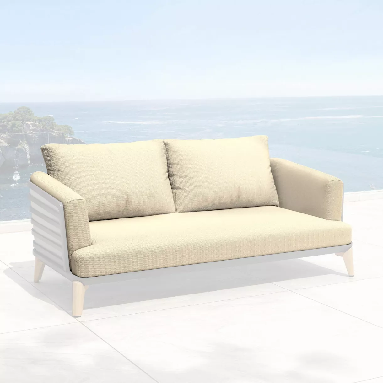 eminza Housses de coussin de remplacement pour Canapé 2 places Monte Carlo Beige