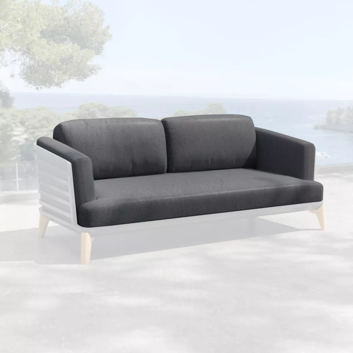 eminza Housses de coussin de remplacement pour Canapé 2 places Monte Carlo Gris anthracite
