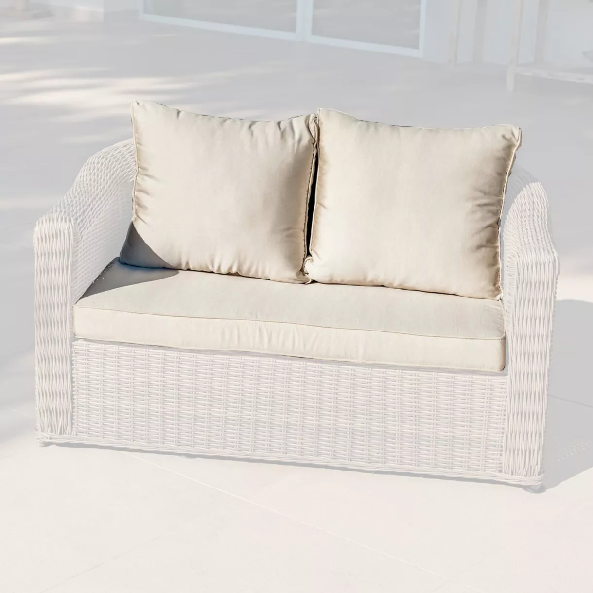 eminza Housses de coussin de remplacement pour Canapé 2 places Calvi Beige