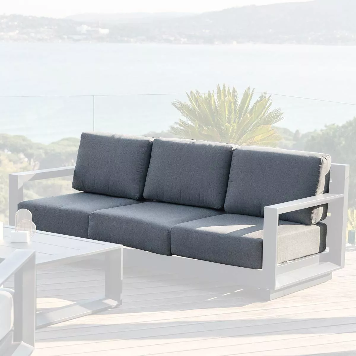 eminza Housses de coussin de remplacement pour Canapé 3 places Elba Gris anthracite