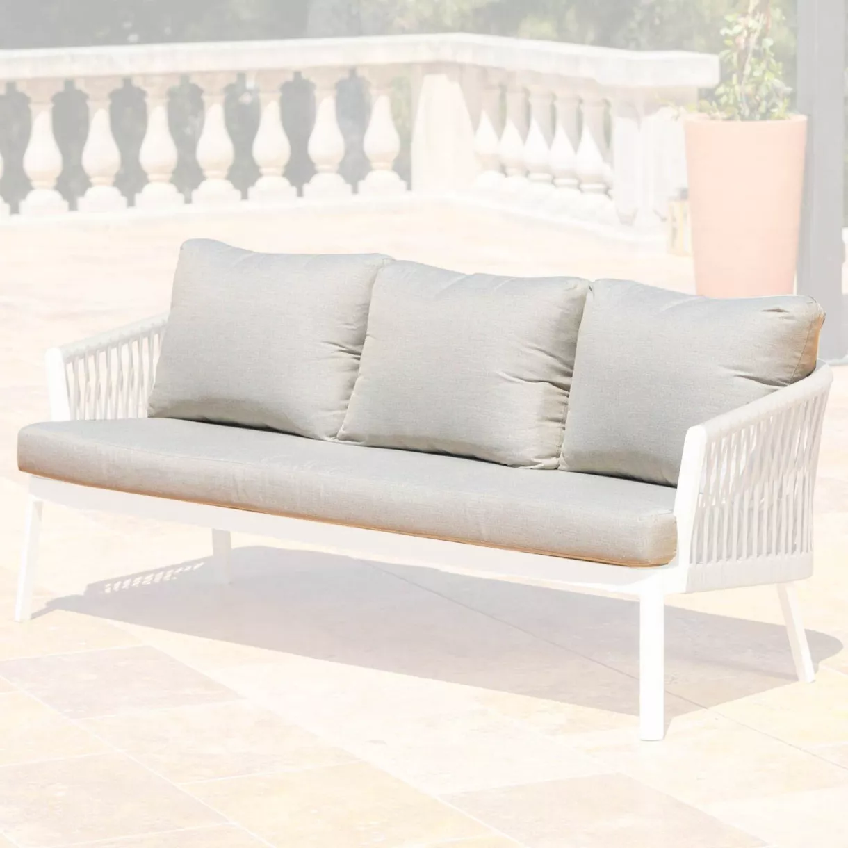 eminza Housses de coussin de remplacement pour Canapé 3 places Amalfi Taupe