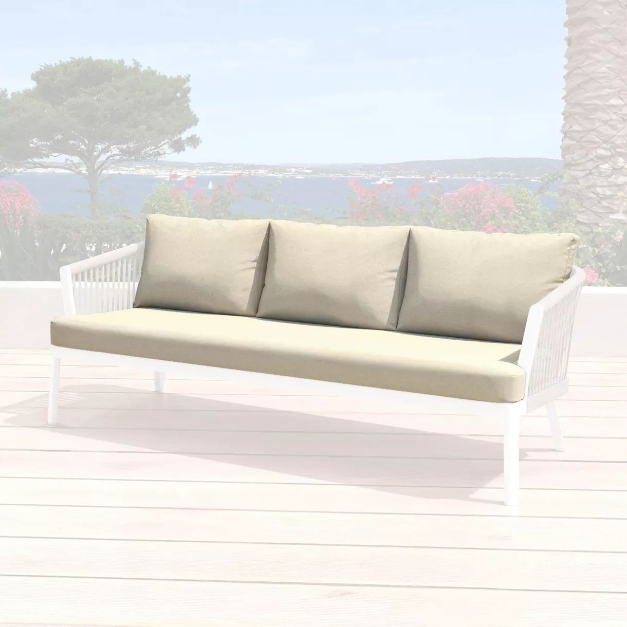 eminza Housses de coussin de remplacement pour Canapé 3 places Amalfi Beige