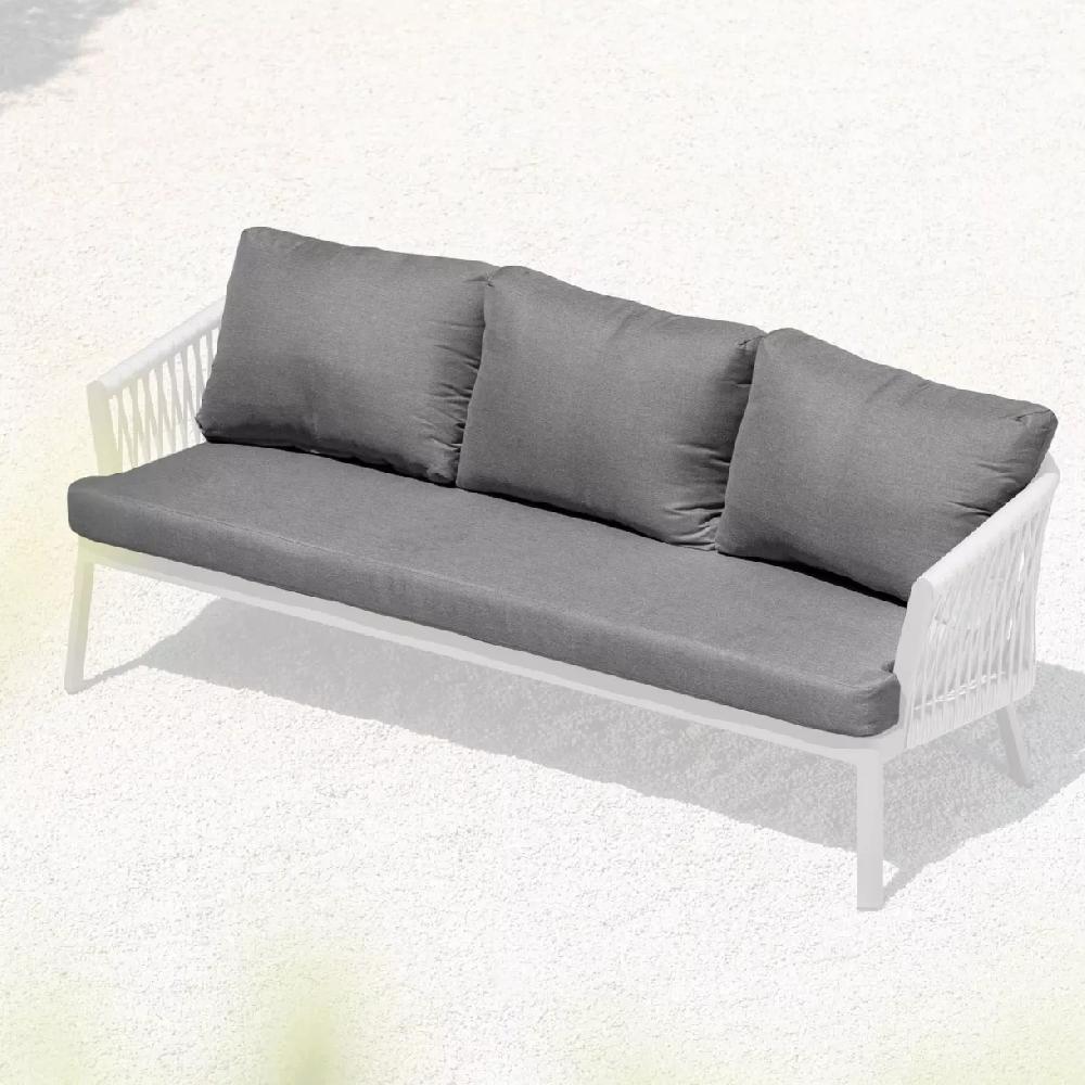 eminza Housses de coussin de remplacement pour Canapé 3 places Amalfi Gris anthracite
