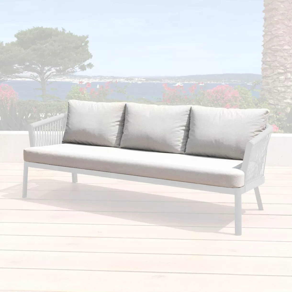 eminza Housses de coussin de remplacement pour Canapé 3 places Amalfi Gris clair