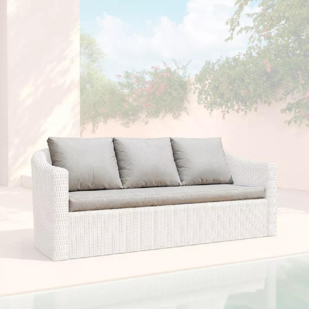 eminza Housses de coussin de remplacement pour Canapé 3 places Calvi Gris clair