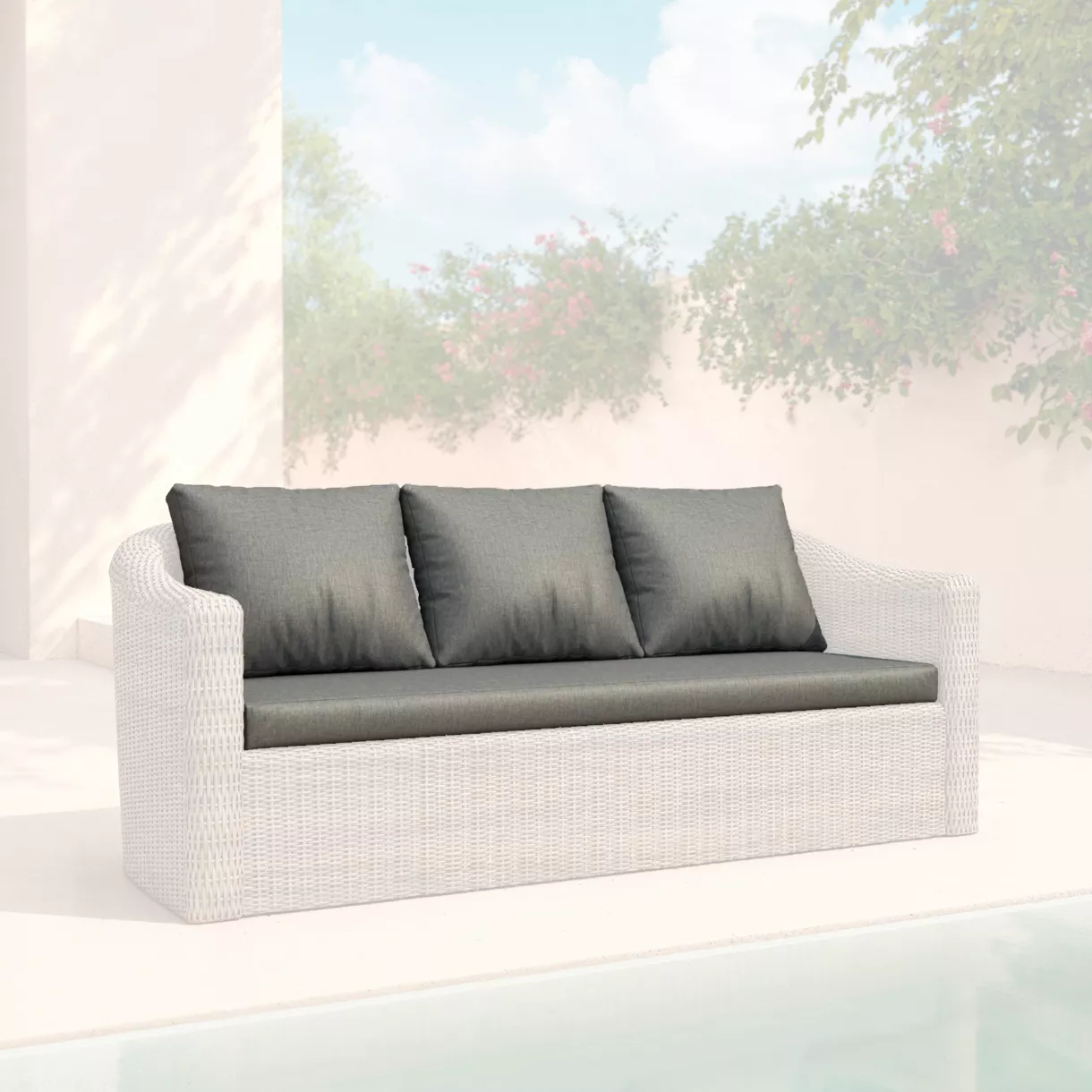 eminza Housses de coussin de remplacement pour Canapé 3 places Calvi Gris foncé
