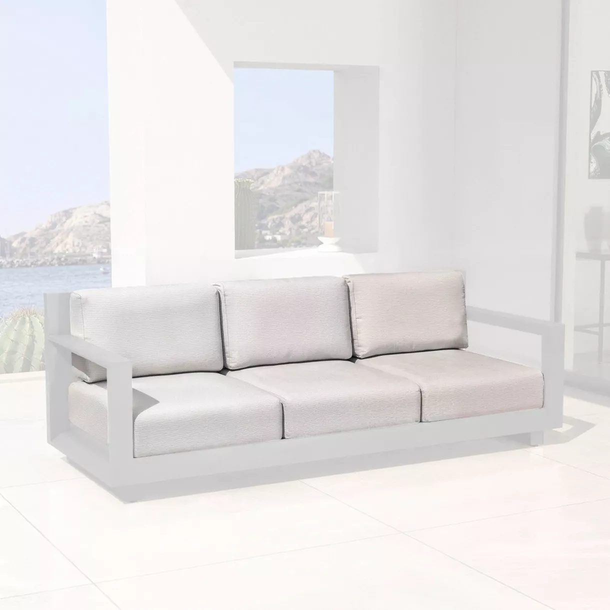 eminza Housses de coussin de remplacement pour Canapé 3 places Elba Gris clair