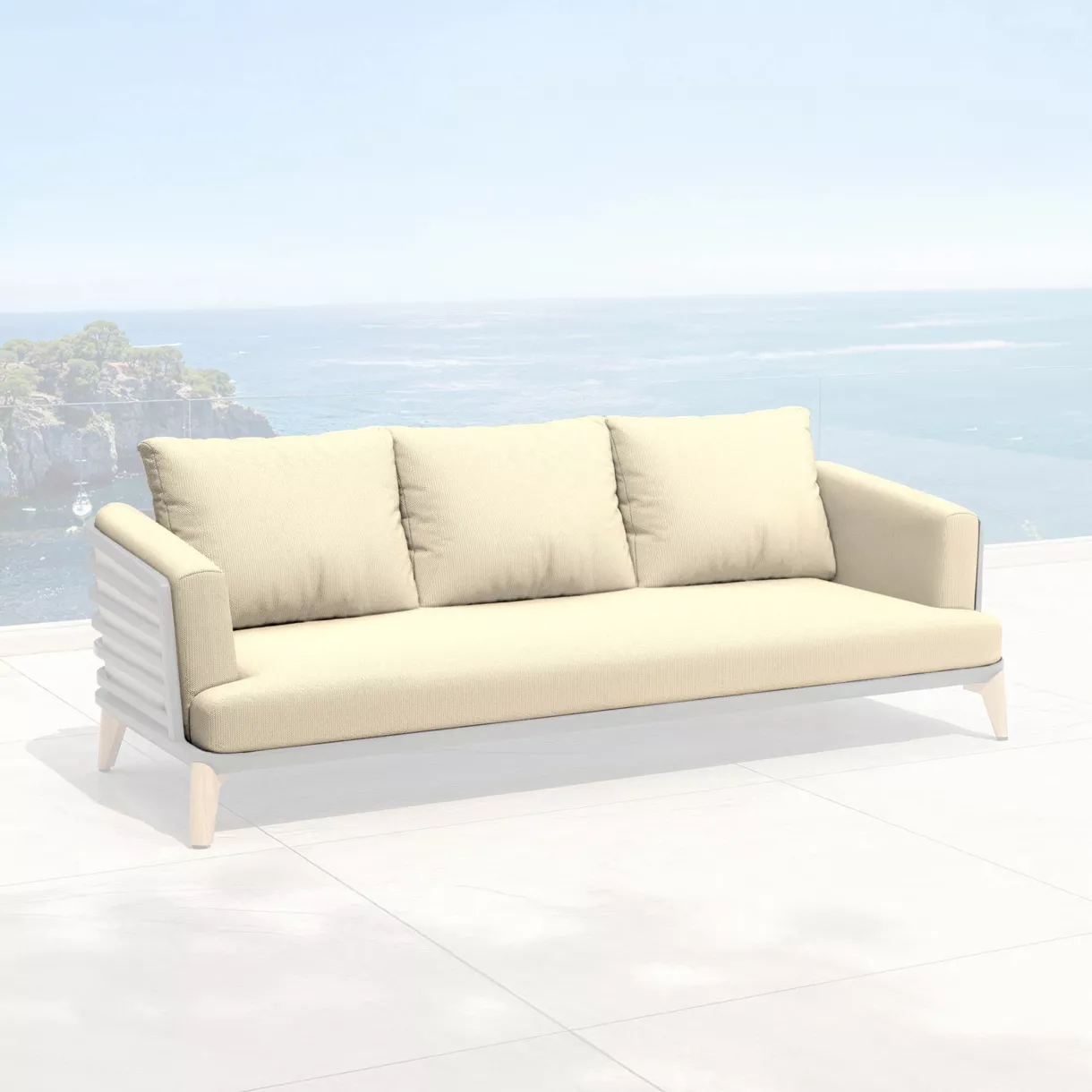 eminza Housses de coussin de remplacement pour Canapé 3 places Monte Carlo Beige