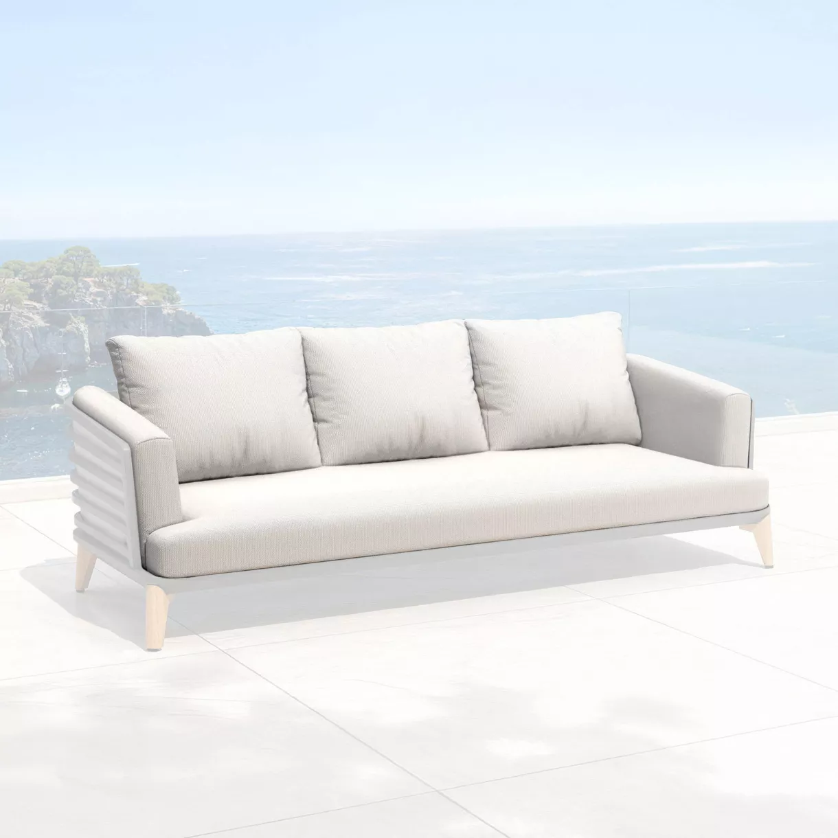 eminza Housses de coussin de remplacement pour Canapé 3 places Monte Carlo Gris clair