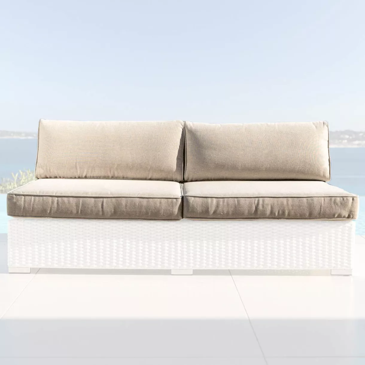 eminza Housses de coussin de remplacement pour Chauffeuse 2 places Palma Taupe