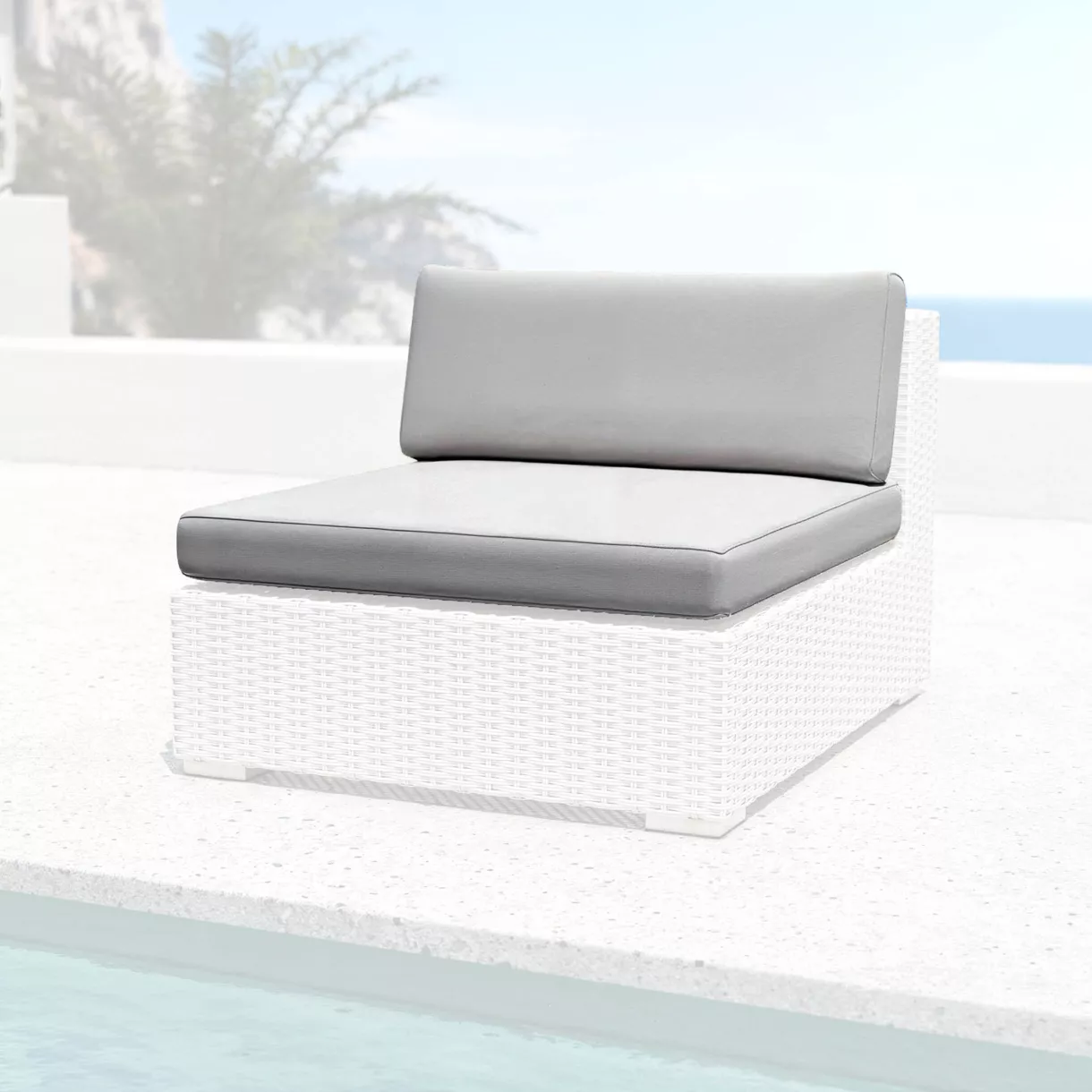 eminza Housses de coussin de remplacement pour Chauffeuse Palma Gris