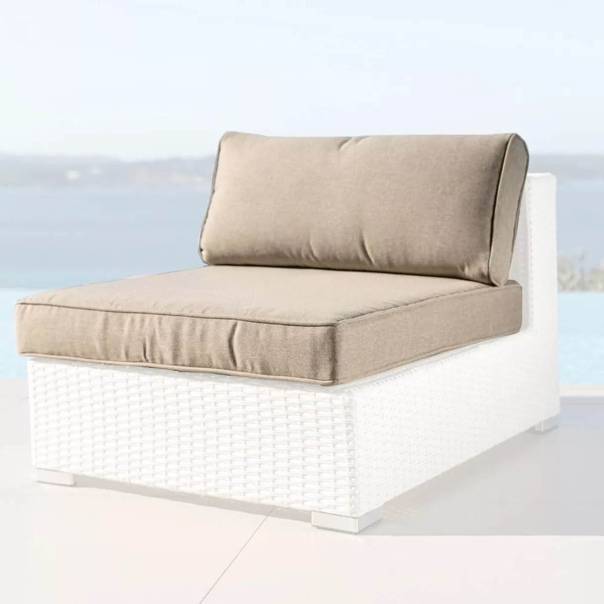 eminza Housses de coussin de remplacement pour Chauffeuse Palma Taupe