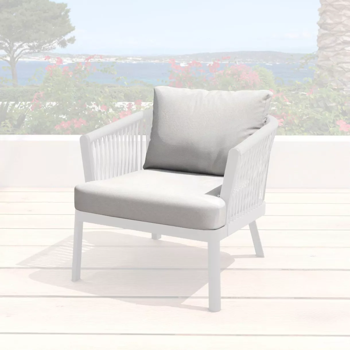 eminza Housses de coussin de remplacement pour Fauteuil Amalfi Gris clair