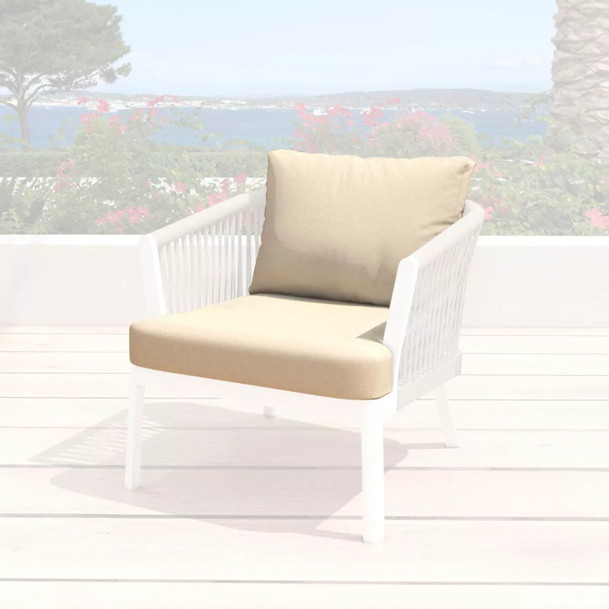 eminza Housses de coussin de remplacement pour Fauteuil Amalfi Beige