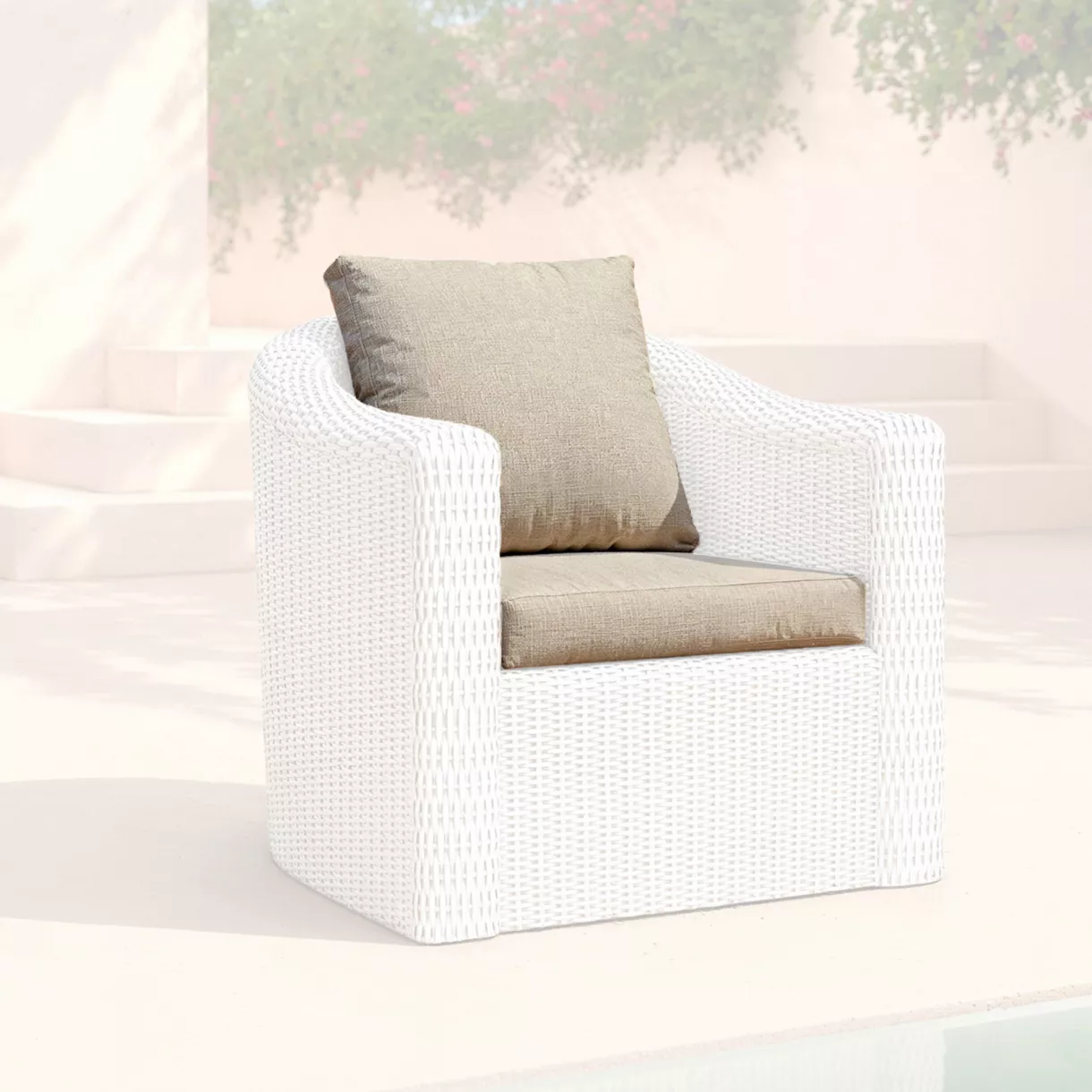 eminza Housses de coussin de remplacement pour Fauteuil Calvi Taupe
