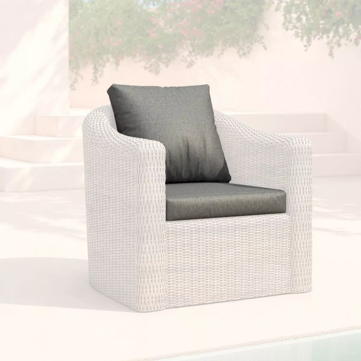 eminza Housses de coussin de remplacement pour Fauteuil Calvi Gris foncé
