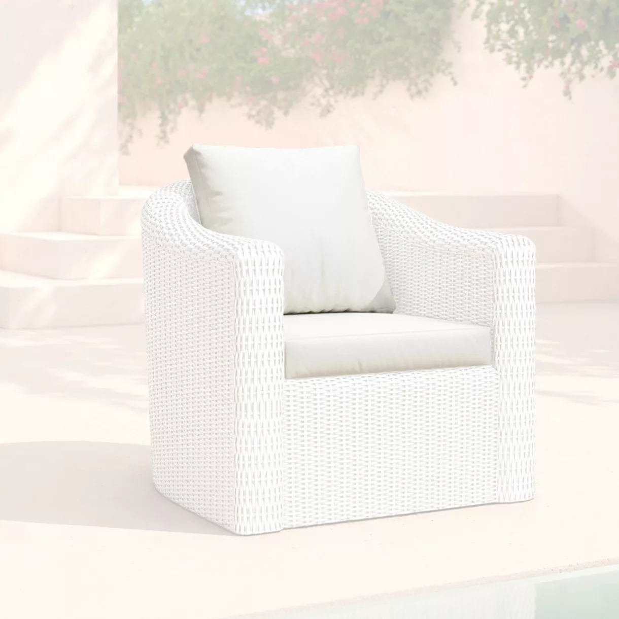 eminza Housses de coussin de remplacement pour Fauteuil Calvi Blanc