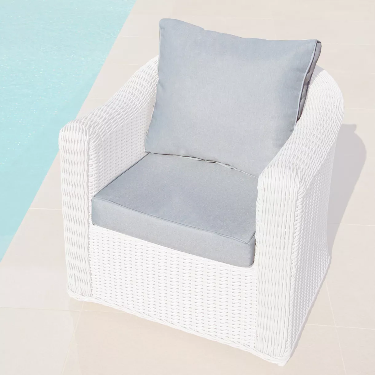 eminza Housses de coussin de remplacement pour Fauteuil Calvi Gris clair