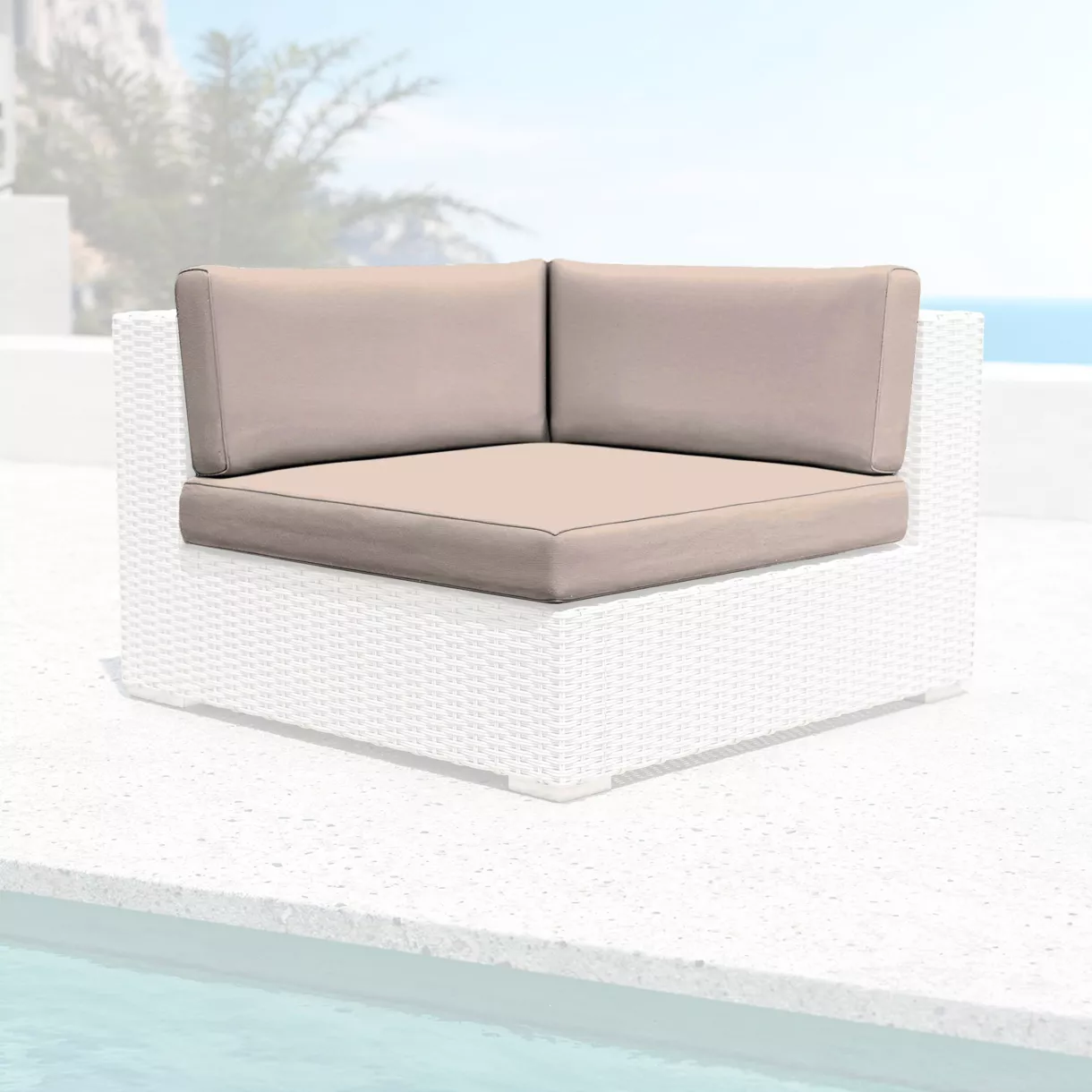 eminza Housses de coussin de remplacement pour Fauteuil d'angle Palma Taupe