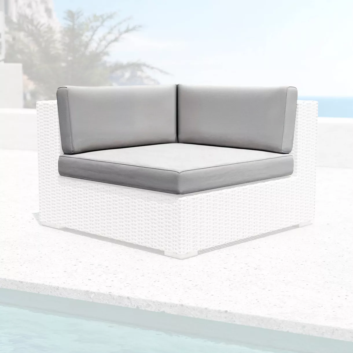 eminza Housses de coussin de remplacement pour Fauteuil d'angle Palma Gris