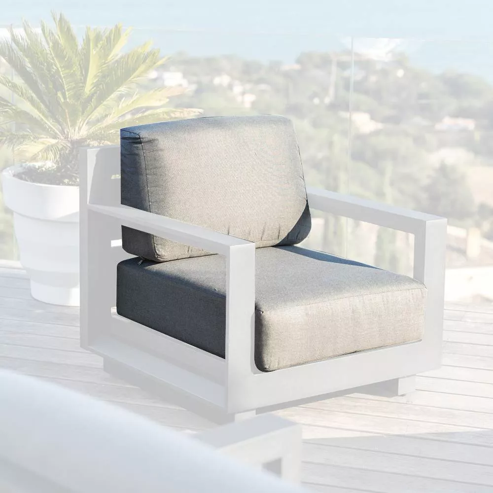 eminza Housses de coussin de remplacement pour Fauteuil Elba Gris anthracite