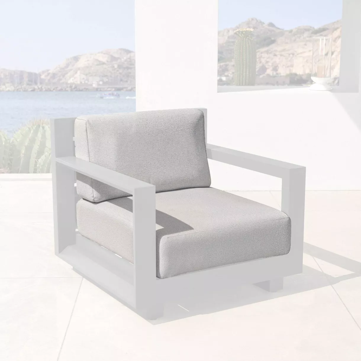 eminza Housses de coussin de remplacement pour Fauteuil Elba Gris clair