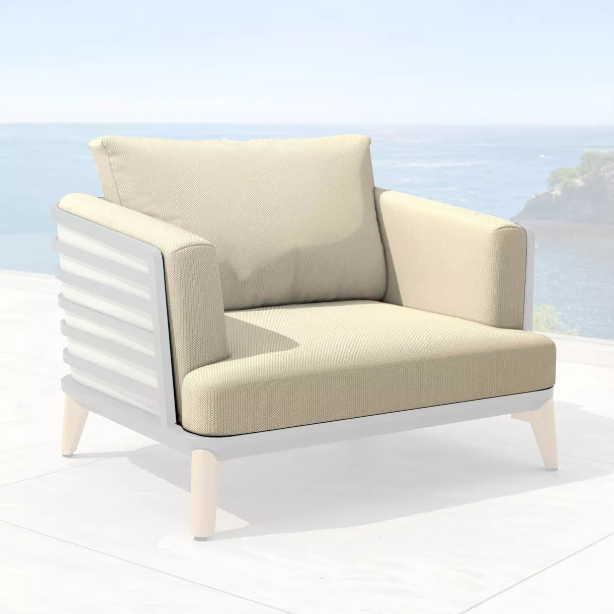eminza Housses de coussin de remplacement pour Fauteuil Monte Carlo Beige