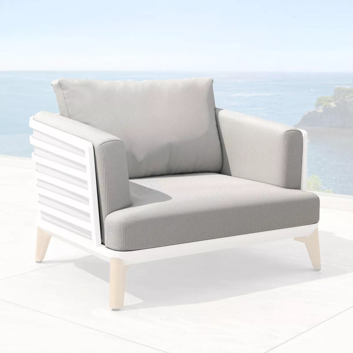 eminza Housses de coussin de remplacement pour Fauteuil Monte Carlo Gris clair