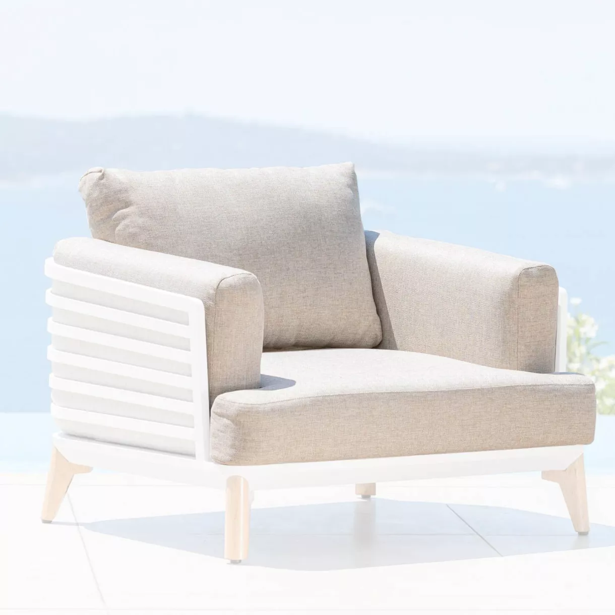 eminza Housses de coussin de remplacement pour Fauteuil Monte Carlo Taupe