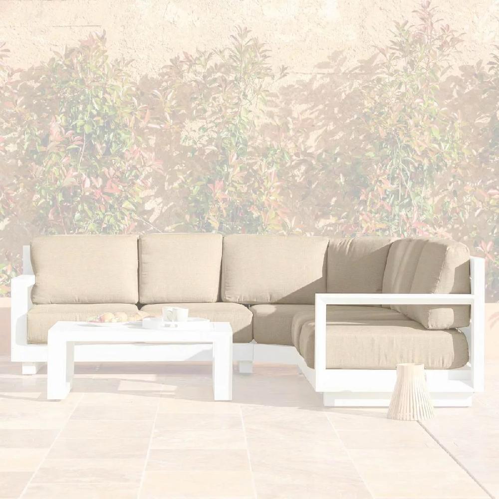 eminza Housses de coussin de remplacement pour salon de jardin d'angle Elba Beige