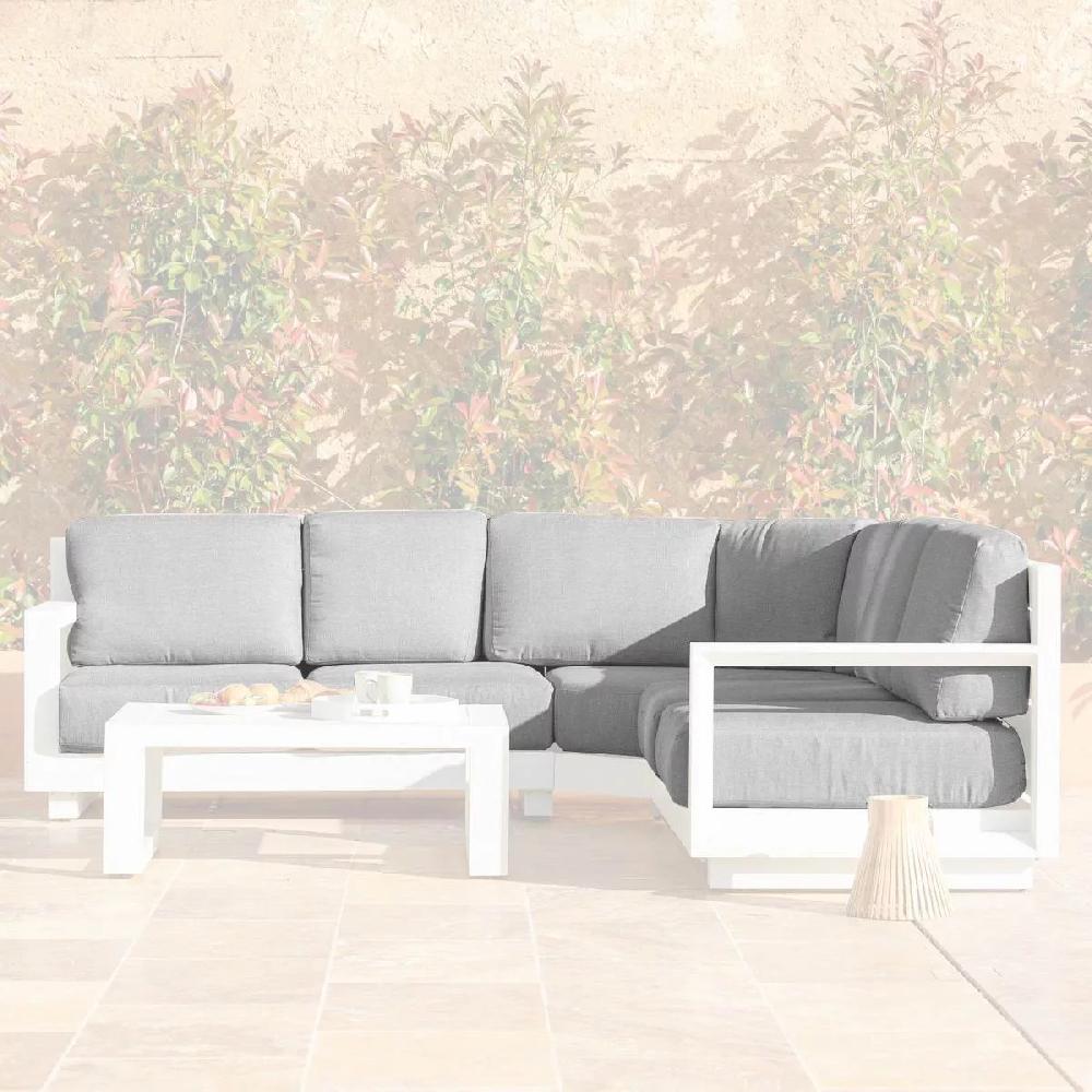 eminza Housses de coussin de remplacement pour salon de jardin d'angle Elba Gris clair