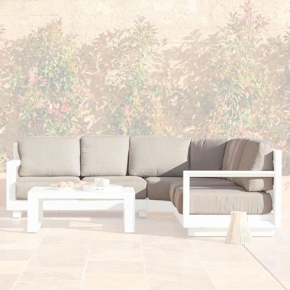 eminza Housses de coussin de remplacement pour salon de jardin d'angle Elba Taupe