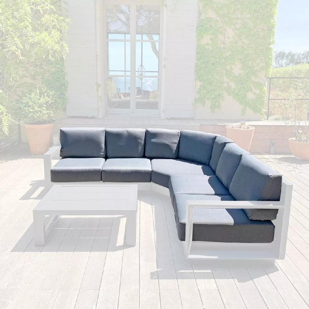 eminza Housses de coussin de remplacement pour salon de jardin d'angle Elba Gris anthracite