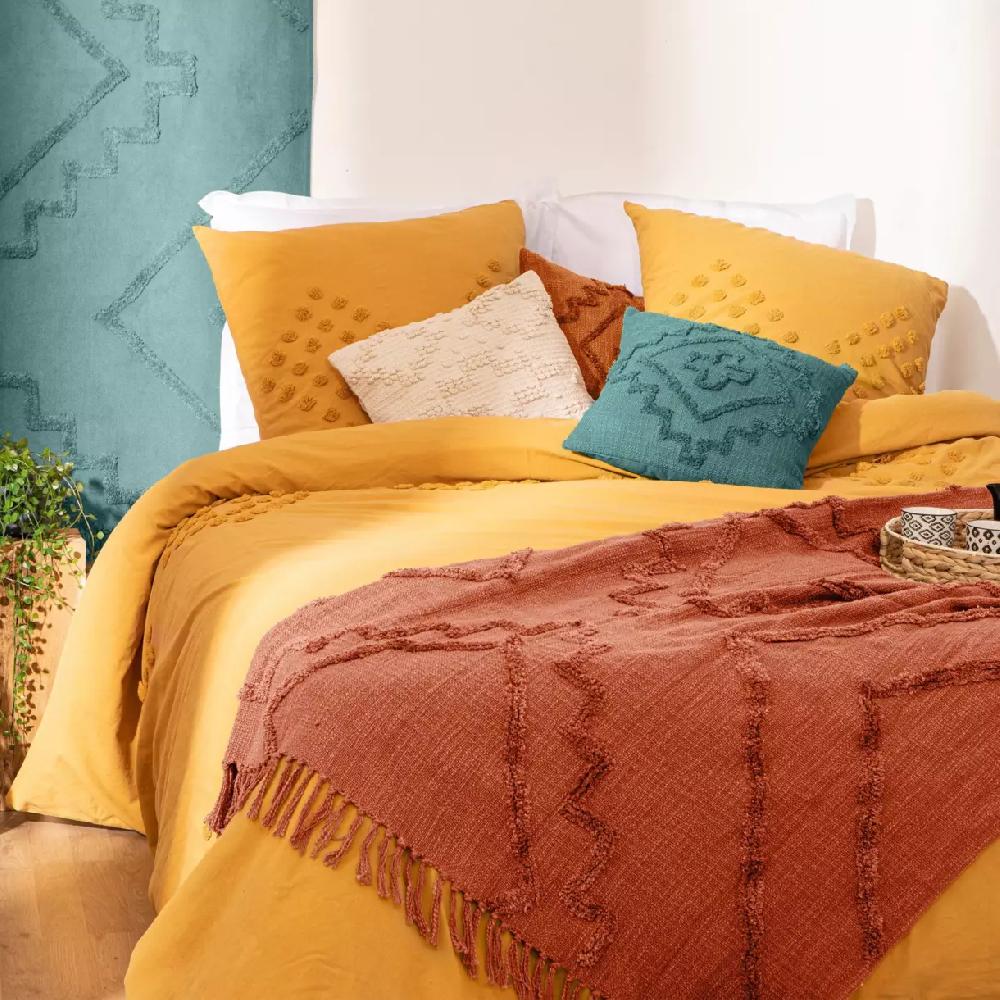 eminza Jeté de canapé coton (130 x 180 cm) Inca Terracotta