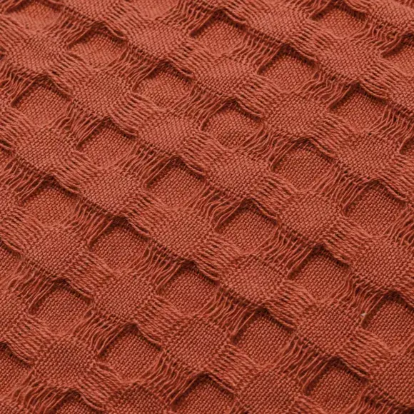 Eminza Jeté De Lit Coton Nid D'abeille (130 X 160 Cm) Maya Terracotta