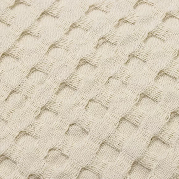 Eminza Jeté De Lit Coton Nid D'abeille (130 X 160 Cm) Maya Beige Pampa