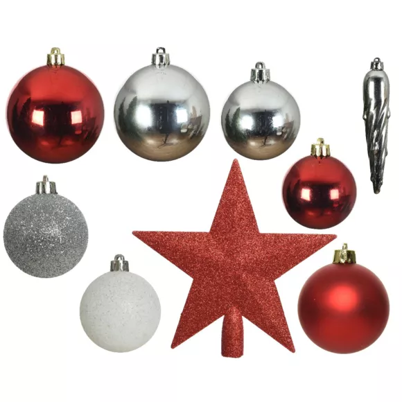 Eminza Kit De Décoration De Sapin De Noël Novae Multi Blanc / Rouge