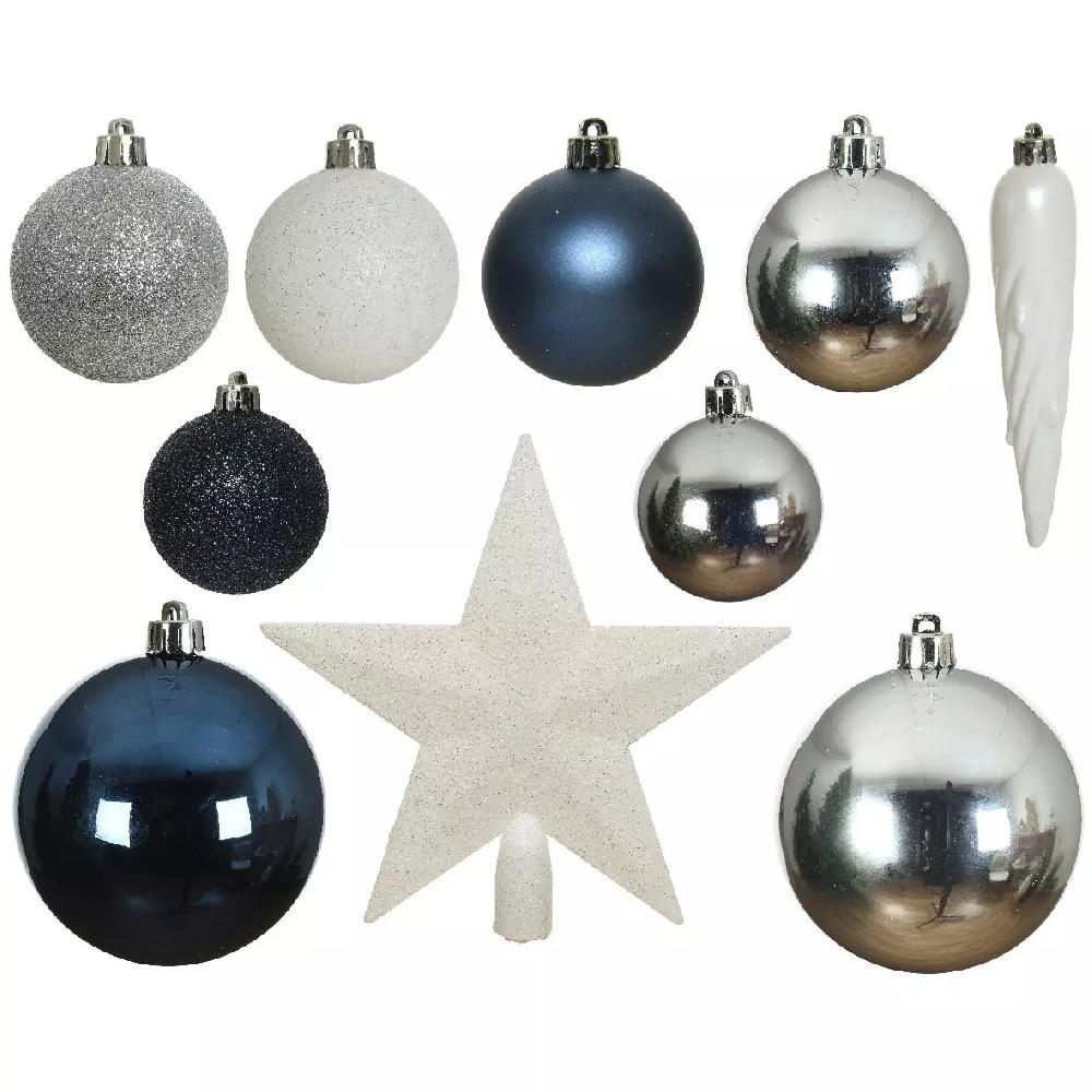 eminza Kit de décoration de sapin de Noël Novae multi Blanc