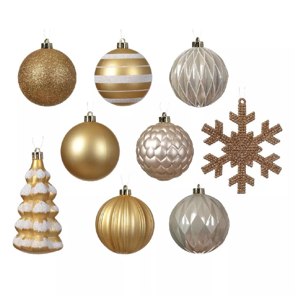 eminza Kit de décoration de sapin de Noël Tradition Marron clair