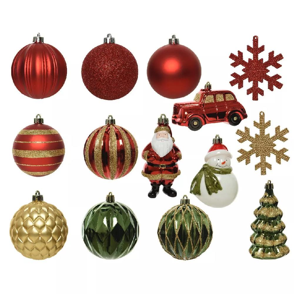 eminza Kit de décoration de sapin de Noël Tradition Or