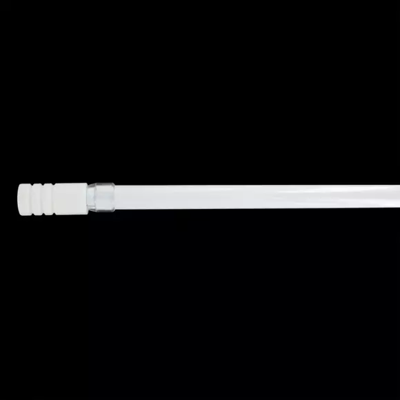 Eminza Kit De Tringle Extensible (170 à 300 Cm) Cylindre Strié Blanc