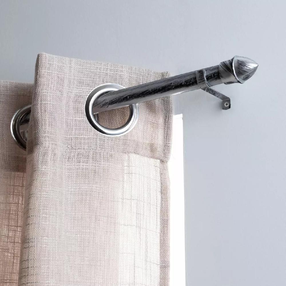 eminza Kit de tringle extensible (85 à 135 cm) Bistrot Argent et noir