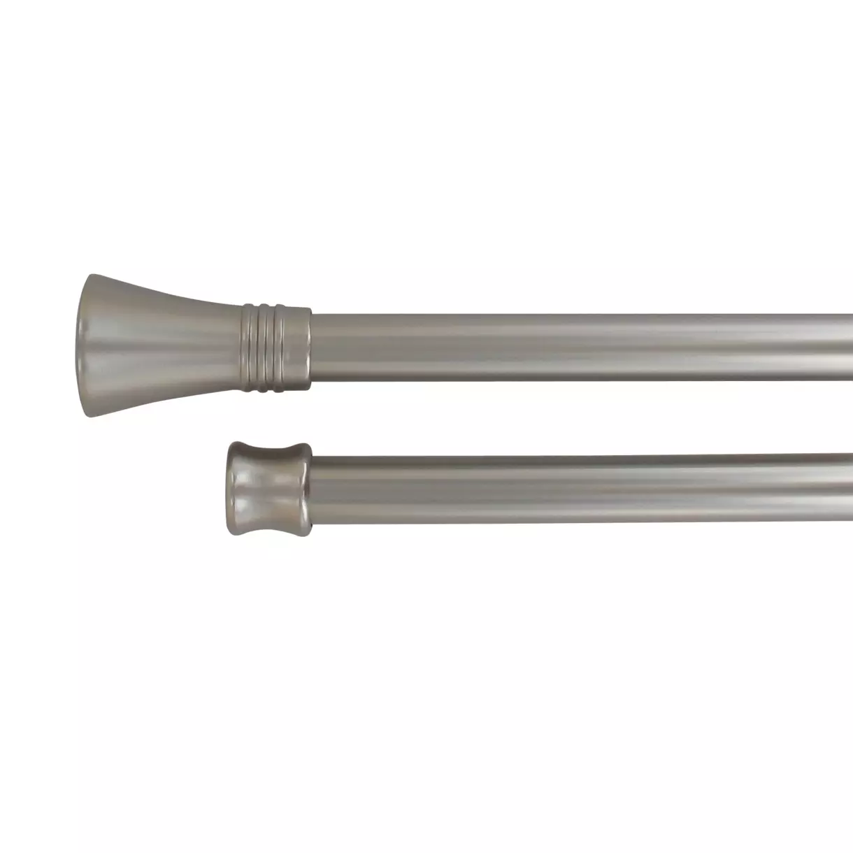 eminza Kit de tringle extensible Double barres (L120 - L210 cm / D19 mm) Lotus Argent